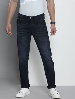 The Indian Garage Co - Men Slim Straight Fit Solid Mid-Rise Stretchable Jeans