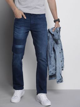 The Indian Garage Co - Men Slim Straight Fit Solid Mid-Rise Stretchable Jeans