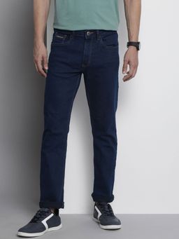The Indian Garage Co - Men Slim Straight Fit Solid Mid-Rise Stretchable Jeans