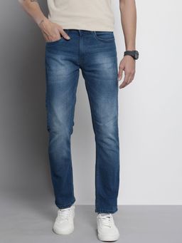 The Indian Garage Co - Men Slim Straight Fit Solid Mid-Rise Stretchable Jeans