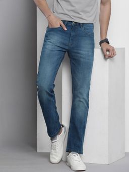 The Indian Garage Co - Men Slim Straight Fit Solid Mid-Rise Stretchable Jeans