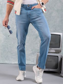 The Indian Garage Co - Men Slim Fit Solid Mid-Rise Stretchable Jeans