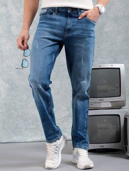 The Indian Garage Co - Men Slim Fit Solid Mid-Rise Stretchable Jeans