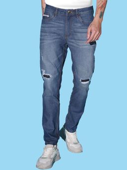 The Indian Garage Co - Men Slim Fit Solid Mid-Rise Stretchable Jeans