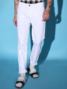 The Indian Garage Co - Men Slim Fit Solid Mid-Rise Stretchable Jeans