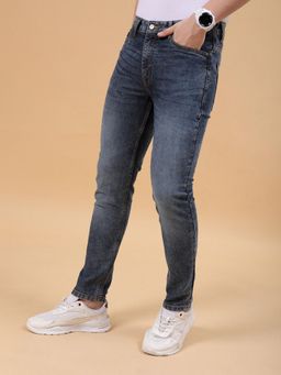 The Indian Garage Co - Men Slim Fit Solid Mid-Rise Stretchable Jeans