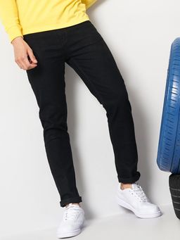 The Indian Garage Co - Men Slim Fit Solid Mid-Rise Stretchable Jeans