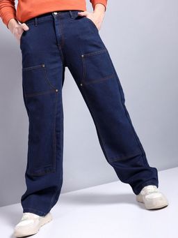 The Indian Garage Co - Men Baggy Solid Mid-Rise Carpenter Denim