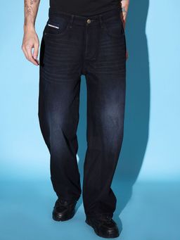 The Indian Garage Co - Men Baggy Solid Mid-Rise Stretchable Jeans