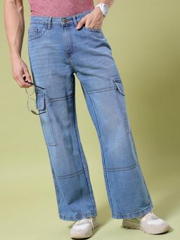 The Indian Garage Co - Men Baggy Solid Mid-Rise Cargo