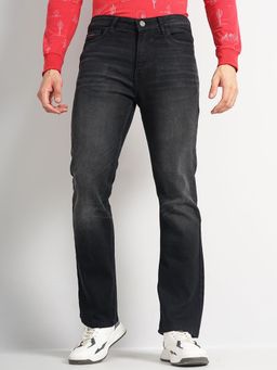 The Indian Garage Co - Men Straight Solid Mid-Rise Stretchable Jeans