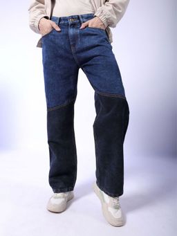The Indian Garage Co - Blue Men Baggy Cut and Sew Mid-Rise Stretchable Jeans