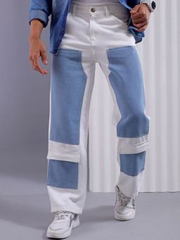 The Indian Garage Co - Men Baggy Solid Mid-Rise Carpenter Utility Denim