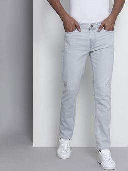The Indian Garage Co - Men Slim Fit Solid Mid-Rise Stretchable Jeans