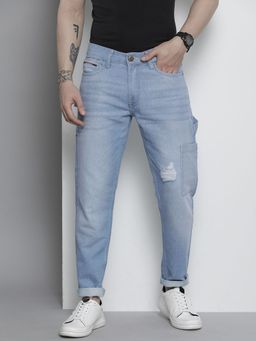 The Indian Garage Co - Men Regular Fit Distressed Mid-Rise Cargo Denim