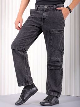 The Indian Garage Co - Men Relaxed Straight Fit Solid Mid-Rise Jeans