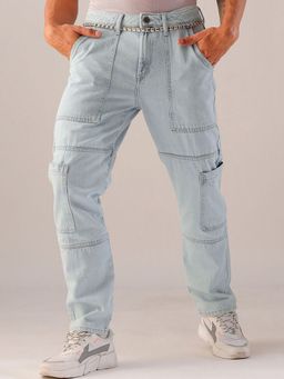 The Indian Garage Co - Men Regular Fit Solid Mid-Rise Jeans
