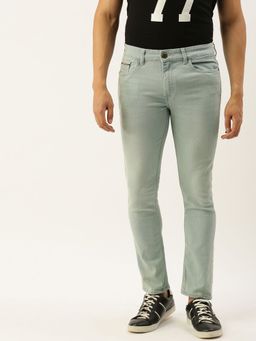 The Indian Garage Co - Men Slim Fit Solid Low-Rise Stretchable Jeans