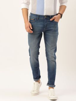 The Indian Garage Co - Men Slim Fit Solid Low-Rise Stretchable Jeans