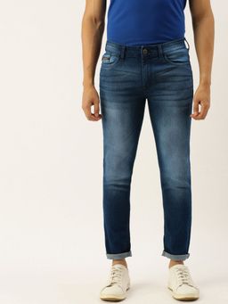 The Indian Garage Co - Men Slim Fit Solid Low-Rise Stretchable Jeans