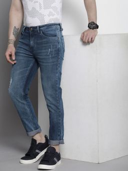 The Indian Garage Co - Men Slim Fit Solid Mid-Rise Stretchable Jeans