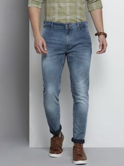 The Indian Garage Co - Men Slim Fit Solid Mid-Rise Stretchable Jeans