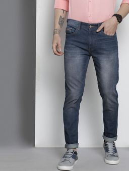 The Indian Garage Co - Men Slim Fit Solid Mid-Rise Stretchable Jeans
