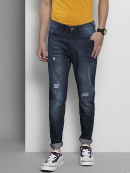 The Indian Garage Co - Men Slim Fit Solid Mid-Rise Stretchable Jeans