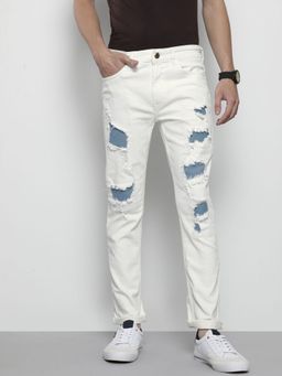The Indian Garage Co - Men Slim Fit Solid Mid-Rise Stretchable Jeans
