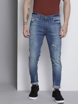 The Indian Garage Co - Men Slim Fit Tagging Mid-Rise Stretchable Denim Jeans