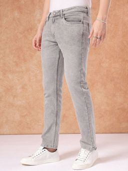 The Indian Garage Co - Men Slim Fit Solid Mid-Rise Stretchable Jeans