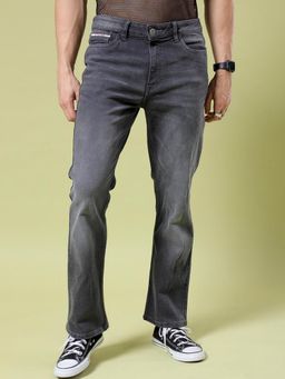 The Indian Garage Co - Men Straight Solid Mid-Rise Stretchable Jeans