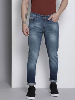 The Indian Garage Co - Men Slim Fit Solid Mid-Rise Stretchable Jeans