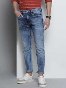 The Indian Garage Co - Men Slim Fit Solid Mid-Rise Stretchable Jeans