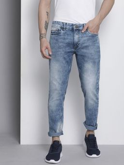 The Indian Garage Co - Men Slim Fit Solid Mid-Rise Stretchable Jeans