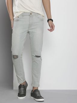 The Indian Garage Co - Men Slim Fit Solid Mid-Rise Stretchable Jeans