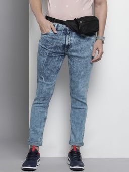 The Indian Garage Co - Men Slim Fit Solid Mid-Rise Stretchable Jeans