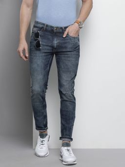 The Indian Garage Co - Men Slim Fit Solid Mid-Rise Stretchable Jeans