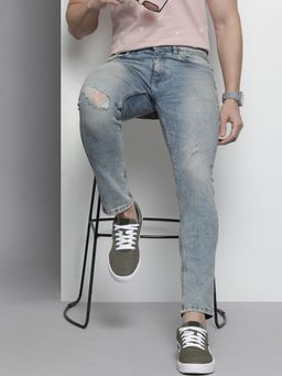 The Indian Garage Co - Men Slim Fit Solid Mid-Rise Stretchable Jeans