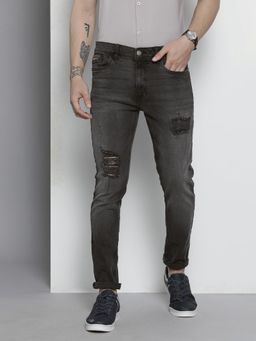 The Indian Garage Co - Men Slim Fit Solid Mid-Rise Stretchable Jeans