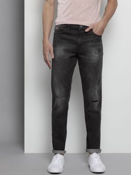 The Indian Garage Co - Men Slim Fit Solid Mid-Rise Stretchable Jeans