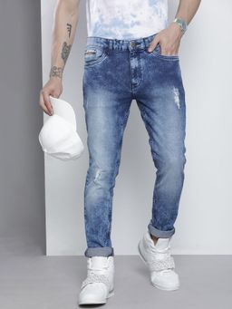 The Indian Garage Co - Men Slim Fit Solid Mid-Rise Stretchable Jeans