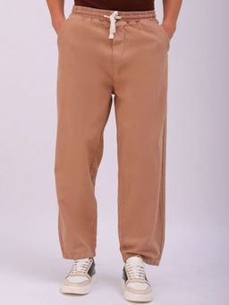 The Indian Garage Co - Brown Men Loose Fit Solid Mid-Rise Denim Pant