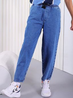 The Indian Garage Co - Men Loose Fit Solid Mid-Rise Denim Jeans