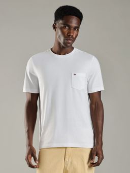 Tommy Hilfiger - Solid Regular Fit Cotton White T-Shirt