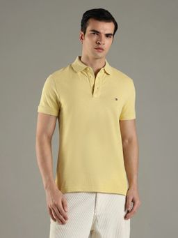 Tommy Hilfiger - Melange Slim Fit Cotton Yellow Polo T-Shirt