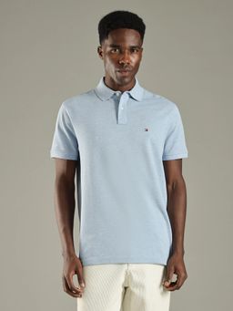 Tommy Hilfiger - Melange Regular Fit Cotton Blue Polo T-Shirt