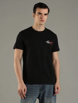 Tommy Hilfiger - Logo Slim Fit Cotton Black T-Shirt