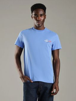Tommy Hilfiger - Logo Slim Fit Cotton Blue T-Shirt