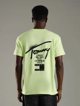 Tommy Hilfiger - Typographic Regular Fit Cotton Green T-Shirt